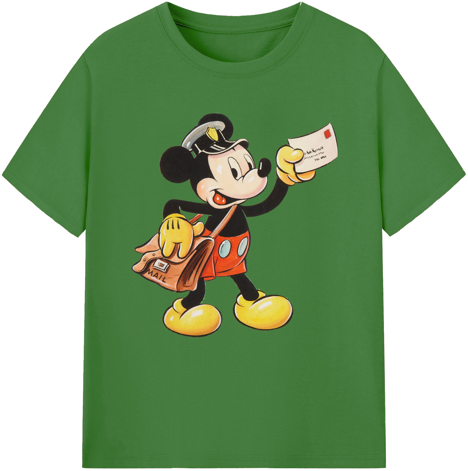 （画像用） ミッキーマウス Mickey Mouse レディースカジュアルプリントTシャツ（綿100％）